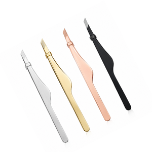 Precision Slant Tip Eyebrow Tweezers Stainless Steel Durable Makeup Tools Modern Design Silver Gold <b>Rose</b> Gold <b>Black</b> - Product Image 5