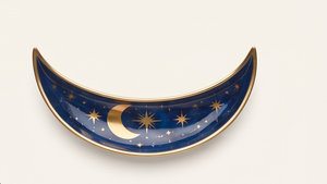 Bandeja Decorativa de Esmalte con Forma de Luna y Cielo Estrellado Dorado Personalizada, Bandeja para Perfumes, Plato para Exhibición de Joyas, Decoración Estética para Habitaciones - Product Image 2