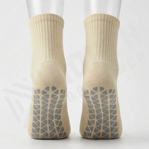 Beige Ankle <b>Socks</b> Solid Knitted Breathable Daily Casual Wear for Adults - Product Image 2