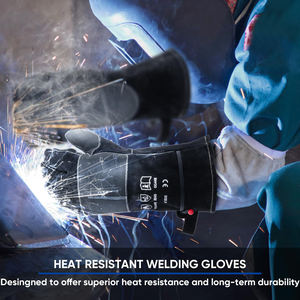 Guantes de Trabajo Resistentes al Fuego y Altas Temperaturas, Guantes de Soldadura TIG de Cuero Vacuno de Alta Calidad, Cómodos y Resistentes - Product Image 5