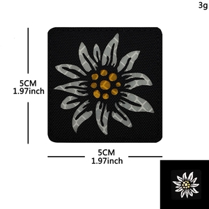 Edelweiss Flower Laser Cut Tactical Nonwoven Felt Eco-Friendly Reflective IR Custom Embroidery <b>Sew</b>-<b>On</b> Hook & Loop <b>Patches</b> - Product Image 4