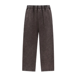 Men's Cotton Sweatpants <b>Elastic</b> <b>Waist</b> Drawstring Casual Washed Midweight Autumn Pants - Product Image 2