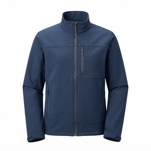 Chaqueta Softshell Azul Marino para Hombre, Nueva Moda 2026, Manga Larga, Cierre Completo, Ropa Deportiva Casual para Exteriores, Logotipo Personalizado - Product Image 4