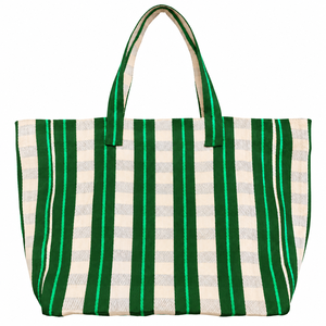 Bolsa de tela ecológica de nylon reciclado, reutilizable, para compras, con diseño a rayas. - Product Image 2
