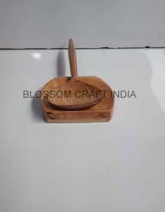 Reposacucharas de Madera de Mango Natural Hecho a Mano al Mejor Precio, Práctico para Guardar Cucharas en la Cocina del Hogar - Product Image 1