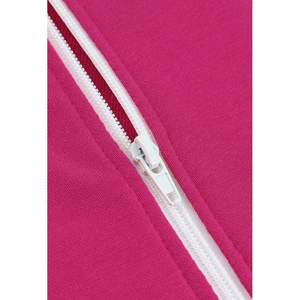 Survêtement rose à capuche pour femmes grandes tailles, couleur unie, décontracté, sweat-shirt à fermeture éclair sur toute la longueur avec poches latérales, vêtements d'automne - Product Image 4