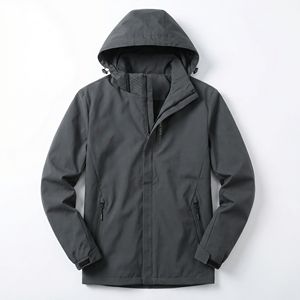 Veste tactique à capuche gris foncé |   Veste d'extérieur imperméable et coupe-vent avec capuche réglable |   Fabricant OEM/ODM - Product Image 1