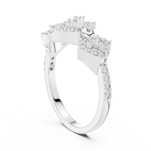 Ensemble de bagues en diamant de laboratoire pour femme EMPRESS RADIANCE, or blanc 18 carats plaqué rhodium, classique, pour fiançailles, fête, mariage, glamour, usage quotidien - Product Image 2