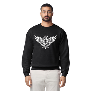 Sudadera de Forro Polar para Hombre, Cuello Redondo, Color Negro Sólido, Manga Larga, Informal, Mezcla de Algodón y Poliéster, Suave y Cálida para Invierno, Teñido Liso - Product Image 1