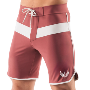 Shorts de bain pour homme, couleur rose poussiéreuse et blanc, séchage rapide, cordon de serrage, vêtements de sport aquatiques de qualité supérieure - Product Image 3