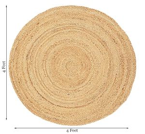 พรมปอกระเจาถักมือเย็บด้วยเครื่องจักร ขนาด 4 ฟุต เป็นมิตรกับสิ่งแวดล้อม เป็นมิตรกับสัตว์เลี้ยง ใช้ได้สองด้าน กันลื่น ทันสมัย ขนปานกลาง เหมาะสำหรับบ้านและโรงแรม - Product Image 1