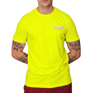 Camiseta Blanca de Manga Corta para Hombre, con Logotipo de Ala en Relieve, Corte Regular, Cuello Redondo, Informal, de Algodón - Product Image 2