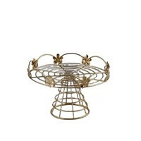 METAL LINE EXPORTS Présentoir à gâteau sur piétement en métal noir haut de gamme avec cloche en verre transparent pour présentation de desserts, traiteur et événements