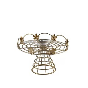 High-End Black Metal Pedestal <b>Cake</b> <b>Stand</b> Clear Glass <b>Dome</b> Cloche Cover Round Dessert Display <b>Stand</b> Catering Party Centerpiece - Product Image 4
