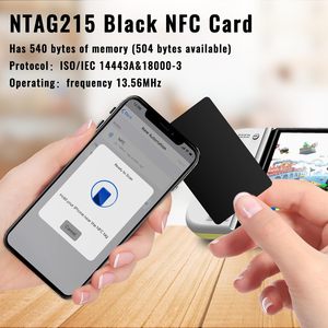 Cartes NFC Ntag215 noires, cartes NFC vierges réinscriptibles, 504 octets pour le contrôle d'accès, applications sans contact, scénarios multiples - Product Image 4