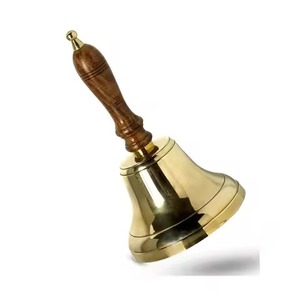 Campana de Mano de Latón Dorado, Metal Pulido, Forma Redonda, Decoración para el Hogar, Tema Musical, Campana de Puerta, Campana de Servicio - Product Image 5