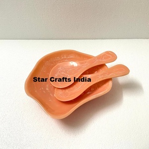 Trendy Tableware Multi-Occasion Decoration Resin Bowl Eco-Friendly Fantasy Fruitful Epoxy Resin Bowl with <b>Salad</b> <b>Server</b> Bowl Set - Product Image 4