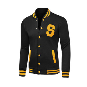 Formal Varsity <b>Jacket</b> Front Logo Breathable Stand Collar Polyester/Cotton Reflective Customizable Colors Designs <b>Men's</b> Winter - Product Image 1