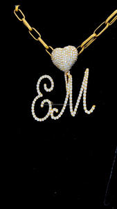 Pass Diamond Tester Élégant Style Féminin De Luxe 925 En Argent Sterling Moissanite Diamant Hip Hop Initial Nom Plaque Pendentif Ensemble - Product Image 2