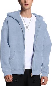 Sweat à capuche zippé délavé au charbon 100% coton pour homme, style vintage, streetwear, logo personnalisé, prix de gros - Product Image 6