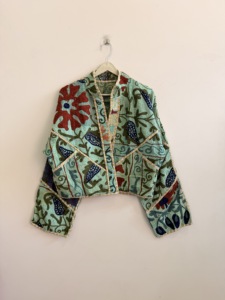 Boho Vintage <b>Kantha</b> Suzani <b>Jacket</b> Handmade Hippie Quilted Coat - Product Image 1