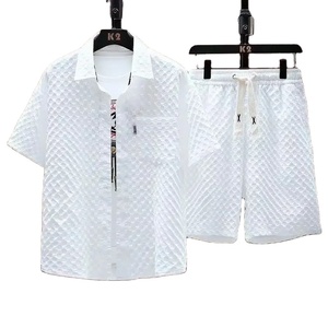Novedad de primavera y verano, camisa POLO para hombre, pantalones de manga corta, traje de Color sólido, moda sencilla, ligera, diaria, ropa de hombre de alta calidad - Product Image 2