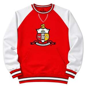 Kappa Alpha Psi White <b>Red</b> Crest Chenille Crewneck True To Size Premium Fleece Embroidered Greek Letter Crest Classic Fraternity - Product Image 4