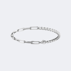 Pulsera de tenis con diamantes cultivados en laboratorio de corte ovalado de 2.00 CTW, oro de 14K, DEF VVS VS, engaste de puntas, forma brillante, enlace seguro, joyería nupcial - Product Image 3