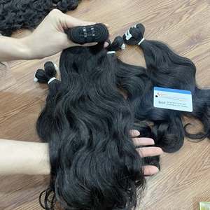 Super Sale Natural Wavy Raw Vietnamese Hair With Cuticle Aligned 100% Human Weft Hair Extensions Available Large stock - Product Image 3
