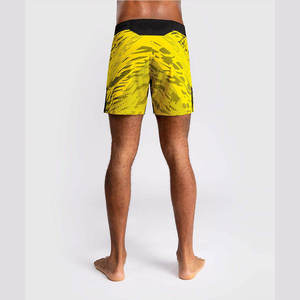 Men's Yellow Printed MMA Shorts Quick Dry Regular Fit Adult Size Mixed Martial Arts Wear - Product Image 2