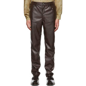 Unique Design Eco-Friendly Waterproof Casual Winter <b>Men's</b> <b>Leather</b> <b>Pants</b> Straight Lightweight Customized Printing Adult Size - Product Image 1