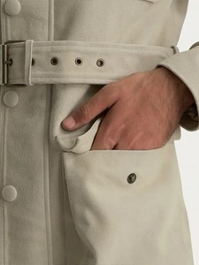 <b>Mens</b> Field <b>Suede</b> Belted Coat - Product Image 3