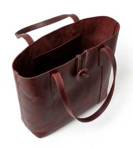 Minimalist Genuine Leather <b>Tote</b> Bag Solid Color Open Top Daily Use Women's Handbag All Seasons - Product Image 2