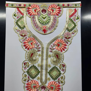 Collier de cou élégant en dentelle brodée de sequins, à coudre, en organza, pour vêtements féminins, chemisiers, saris, robes et kurtis - Product Image 1