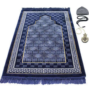 Tapis de prière musulman personnalisé à prix abordable, en coton et polyester lavable, style uni, pour la maison et les voyages – Tapis islamiques très demandés - Product Image 5