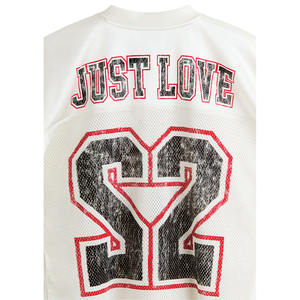 Camiseta Deportiva Blanca Lisa Personalizada al por Mayor, Estilo American Football, con Número Estampado, Ropa Casual Urbana, Suministro al por Mayor - Product Image 2