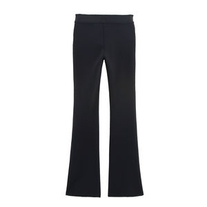Women 2026 Autumn New Fashion Shaping <b>Elastic</b> Horn Pants Vintage <b>High</b> <b>Waist</b> Female <b>Trousers</b> Mujer - Product Image 1