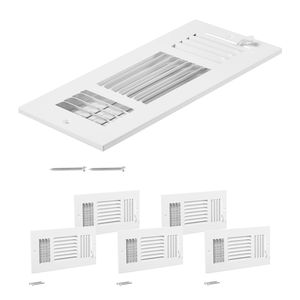 Set di 6 Griglie di Ventilazione in Ferro Antiruggine 4x10 Pollici, Registri per Sistemi HVAC, Parti per Pareti/Soffitti di Casa/Ufficio, 3 Direzioni - Product Image 1