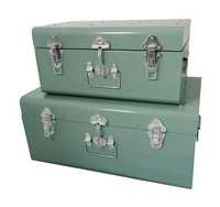 Ensemble Premium de 2 Boîtes de Rangement Métalliques Durables avec Couvercles Robustes, Grande Capacité, Pliables, Écologiques, Portables et Légères pour la Maison