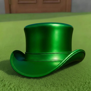 Sombrero de alta calidad hecho a mano, estilo Steampunk, color verde metálico, para disfraz de duende victoriano, San Patricio, cosplay. - Product Image 3