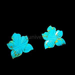 Naturel Cuivre Turquoise Forme De Fleur Sculpté À La Main Pierres Précieuses Charmes Turquoise Fleur Perles Pour La Fabrication De Bijoux Prix De Gros En Vrac - Product Image 5
