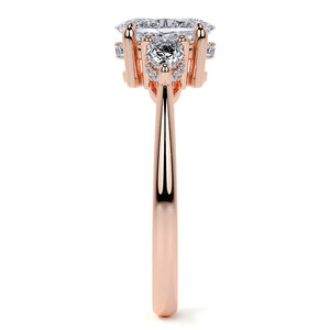 Hermoso anillo de compromiso ovalado y en forma de pera con 3 diamantes cultivados en laboratorio de 18k/22k/24k con anillo oculto, joyería para mujer. - Product Image 4