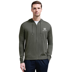 Sweat-shirt à capuche zippé en maille mercerisée de qualité supérieure, personnalisé, décontracté, à manches longues, style streetwear, imperméable et coupe-vent pour l'hiver - Product Image 1