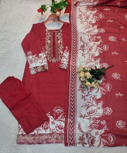 Party Wear Islamic Indian Salwar Kameez Dupatta Elegant Modest Dress Chiffon Fabric Eco-Friendly 86137 YANAYA- YD- 97 - Product Image 3