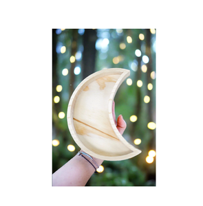 Plateau lune en bois décoratif, plateau de service Eid, plateau étoile, décoration intérieure - Product Image 1