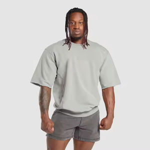 Camisetas Extra Grandes de Alta Calidad para Hombre, Logotipo Personalizado, 100% Algodón, Manga Corta, Ligeras, Transpirables, Cuello Redondo, Largo Extendido, Nuevas - Product Image 1