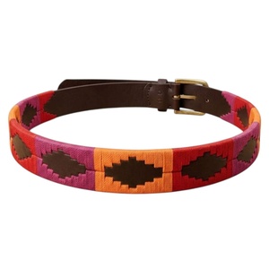 Ceinture Polo en Cuir Véritable Personnalisée avec Logo pour Hommes, Style Gaucho Argentin, Broderie Main, Sangle Tressée, Accessoires LPB-0003 - Product Image 1
