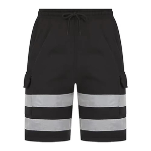 High Visibility Vintage Security Shorts Elastic Waist Reflective Safety for Men-Eco-Friendly <b>Work</b> Construction <b>Cargo</b> - Product Image 1