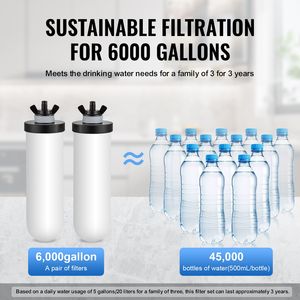Sistema di filtrazione dell'acqua da banco in acciaio inossidabile 304 da 2,25G, sistema di filtraggio manuale a gravità che riduce il piombo fino al 99% per uso camper - Product Image 4