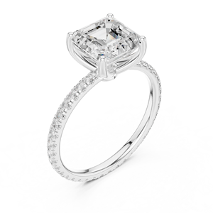 แหวนแต่งงานเพชรทรง Asscher น้ำหนัก 2.5 กะรัต ทองคำแท้ 14k คุณภาพ E VS1 เพชรเพาะเลี้ยงในห้องปฏิบัติการ พร้อมใบรับรอง IGI สำหรับผู้หญิง ขายดี - Product Image 6